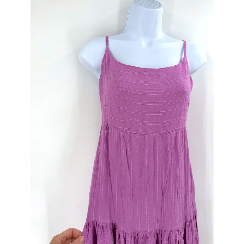 Haute Hippie Style Maxi Dress Womens S Purple Tiered Boho Cottagecore Bow Back - Picture 4 of 13